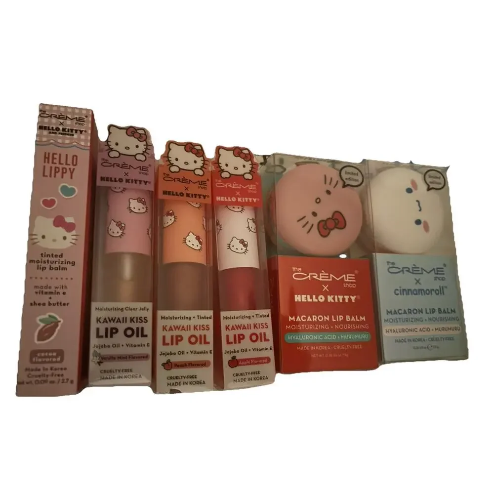 Lot of 6 *The Creme Shop* Hello Kitty Lip Balm New/Sealed Limited Edition NWT
